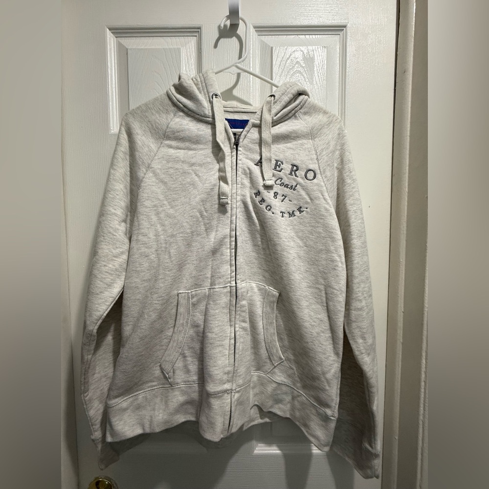 Aeropostale Light Gray Hoodie with Zip